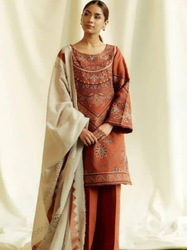 Zara Shahjahan Embroidered Lawn