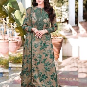 Aneela's Embroidered Lawn with Chiffon Dupatta
