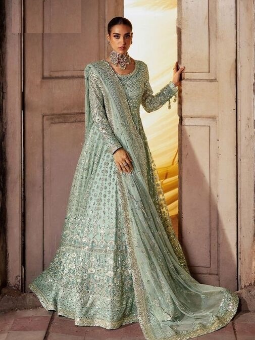 Asim Jofa Embroidered Unstitched Net Frok