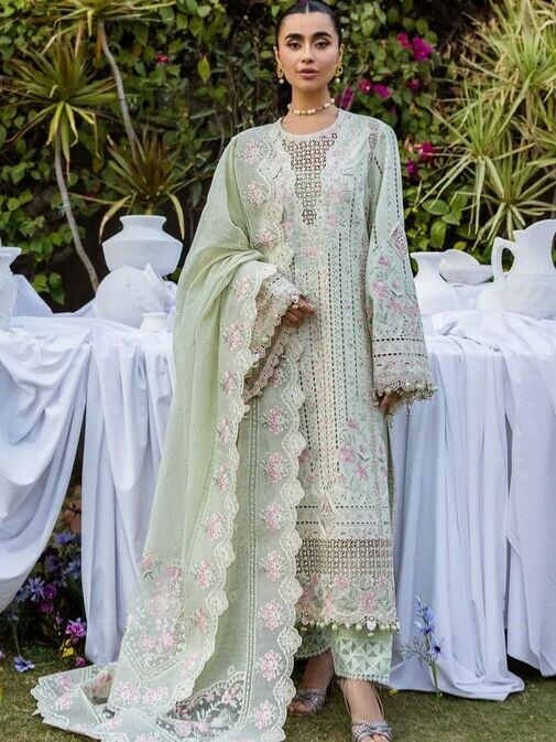 Akbar Aslam Embroidered Lawn Fabrics
