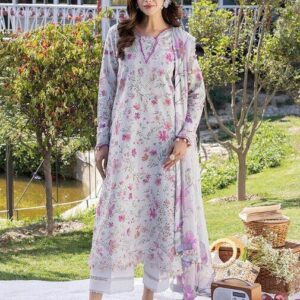 Izel Crimson Embordered Lawn Fabrics