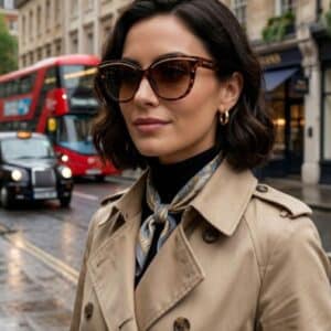 Elegant oversized brown tortoiseshell sunglasses