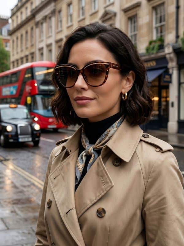 Elegant oversized brown tortoiseshell sunglasses