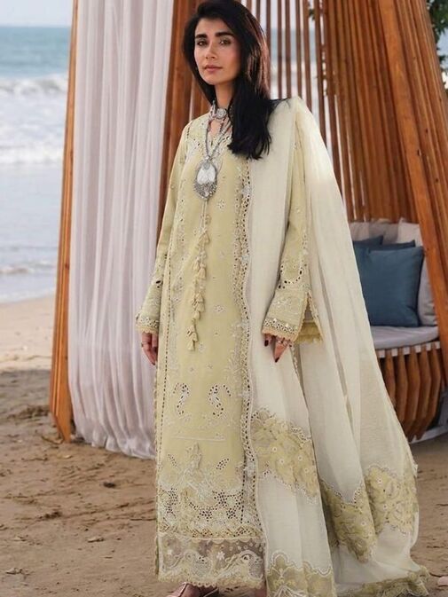 Qalamkar Chikankari Lawn Fabrics