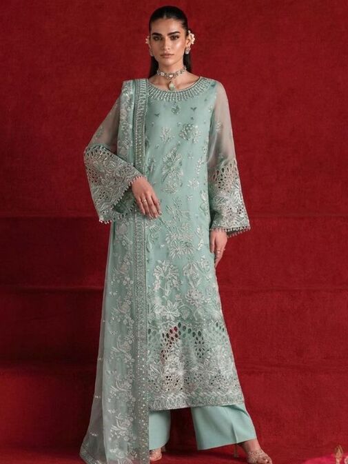 Flossie Embroidered Chiffon Unstitched